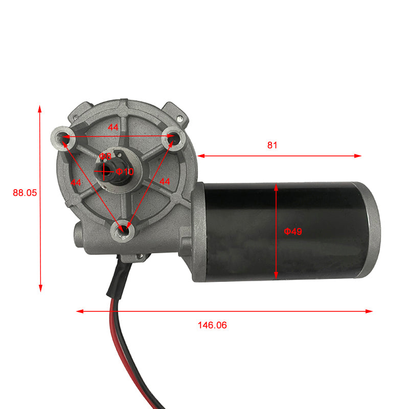 Small 49mm Size Engine 12 Volt 100rpm 200rpm 24V Low Speed Electric Brushed DC Motor With Gear