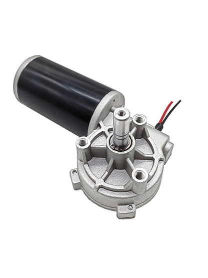 12V 30rpm Low Speed 49mm Worm Gear Forward And Reverse Left Angle Electrical Worm Gear Brushed DC Motor