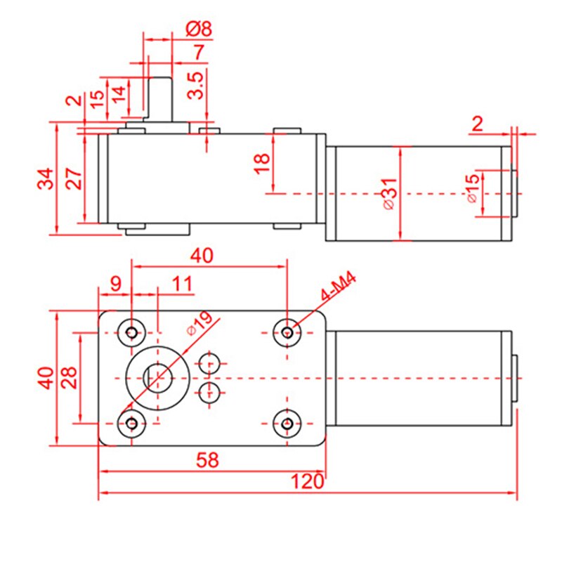 12V 24V Reduction Gear Motor Full Metal Turbine High Torque Low Speed Worm Gearbox DC Motor